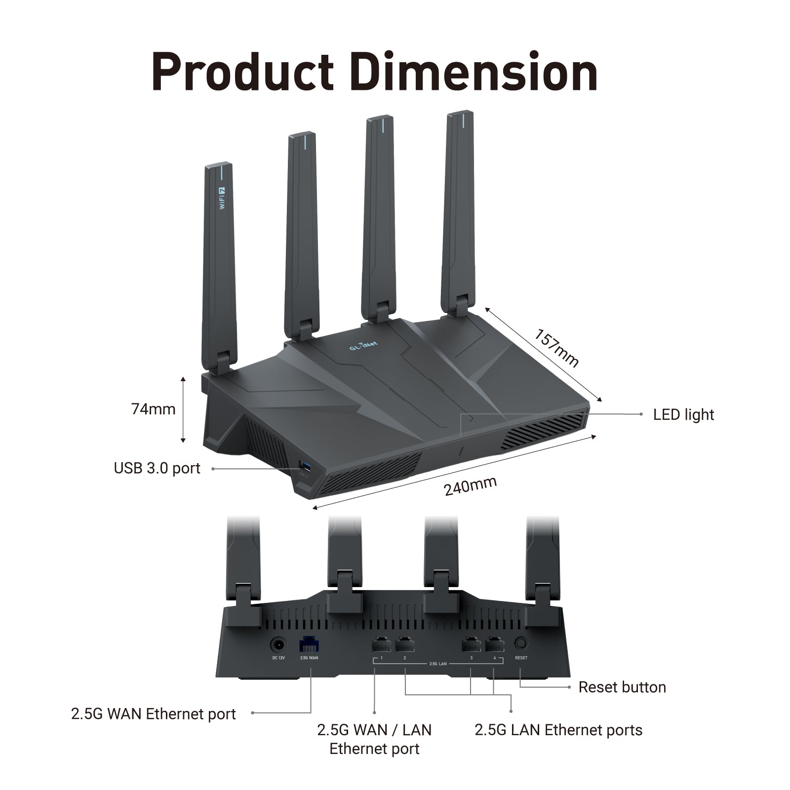 Flint 3e (GL-BE6500) Dual-band Wi-Fi 7 Home Router