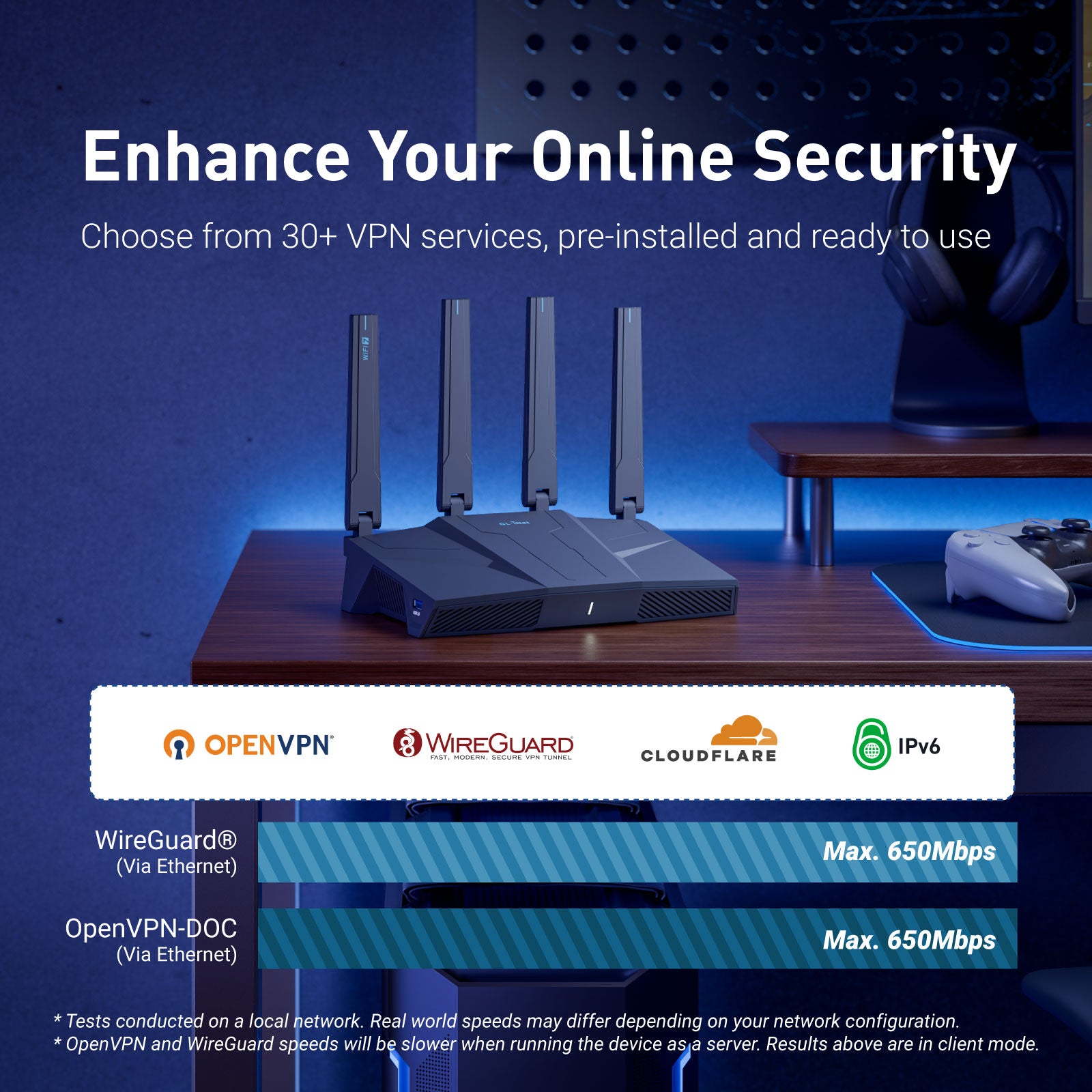 Flint 3e (GL-BE6500) Dual-band Wi-Fi 7 Home Router