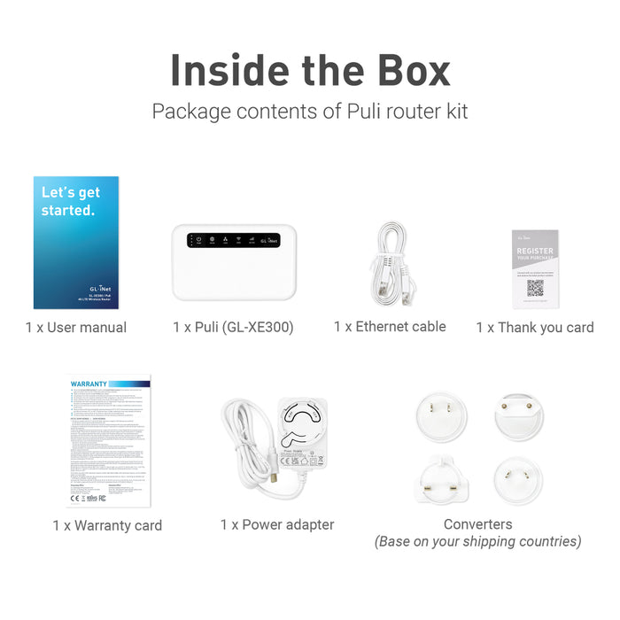 Puli (GL-XE300) 4G LTE Wireless Security Gateway with EG25-G Module