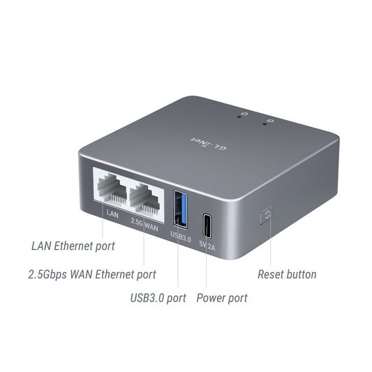 Brume 2 (GL-MT2500A) VPN Security Gateway with EU plug | Aluminium Alloy