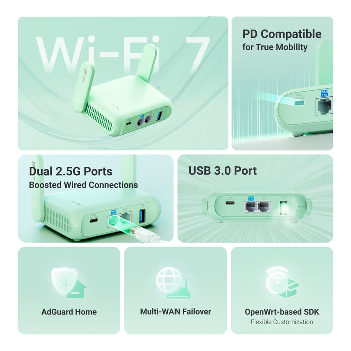 Beryl 7 (GL-MT3600BE) Dual-band Wi-Fi 7 Travel Router