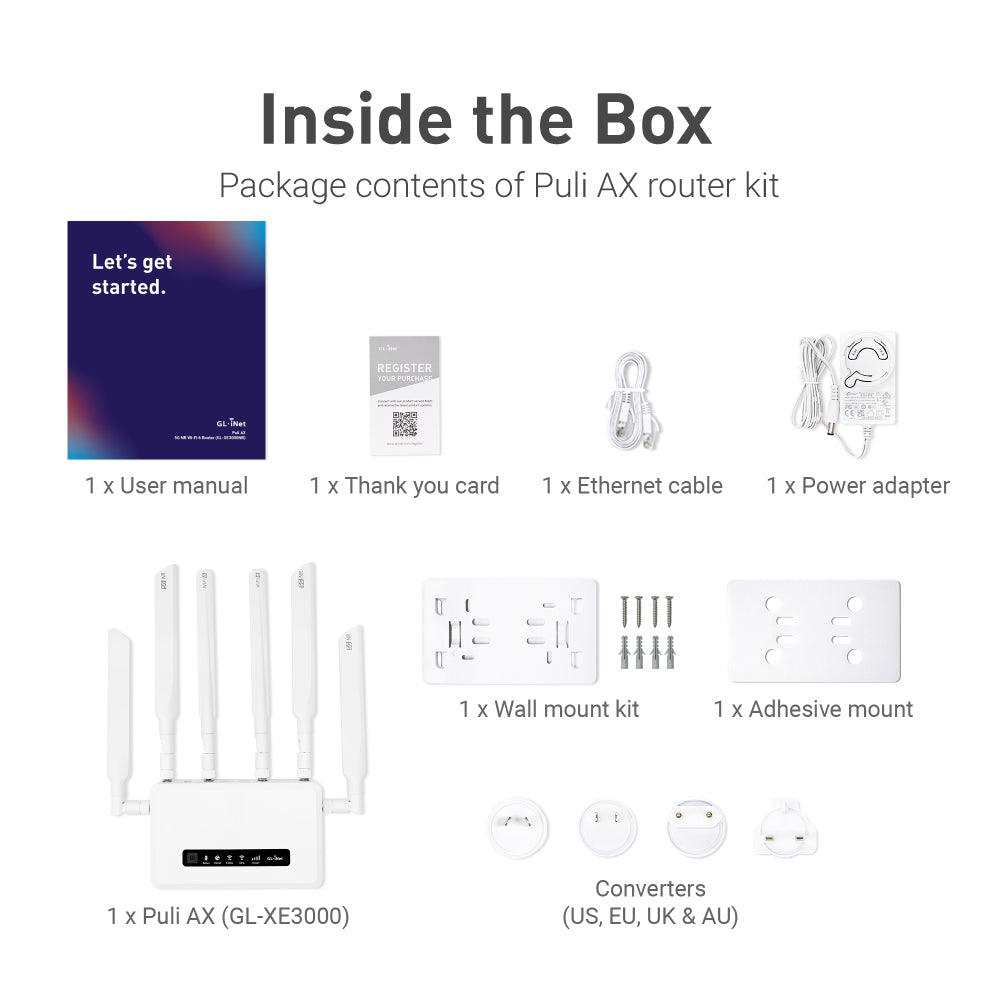 Puli AX (GL-XE3000) | Wi-Fi 6 5G Mobilfunkrouter mit Akku