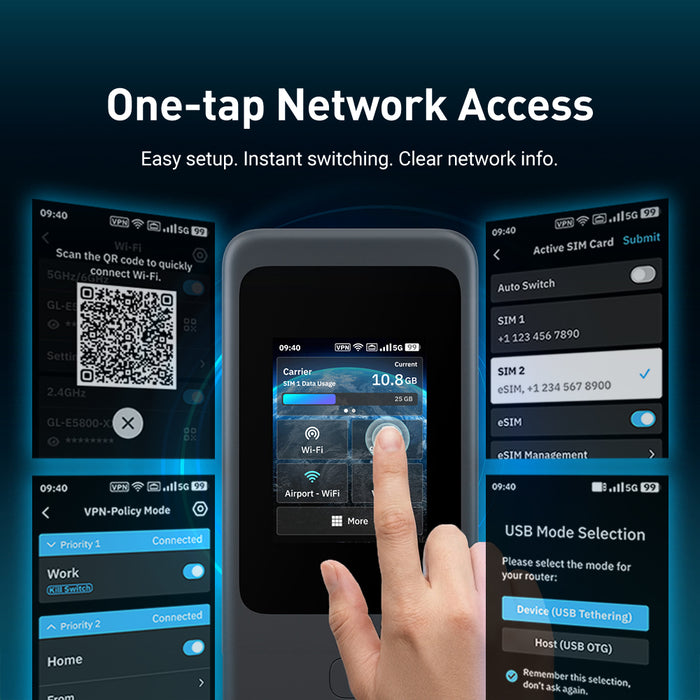 Mudi 7 (GL-E5800) | 5G NR Tri-band Wi-Fi 7 Travel Router