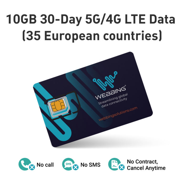 [5G] 10GB USA 30-DAY Data SIM Card (Support in 35 European countries)